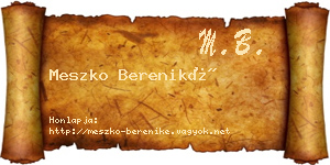 Meszko Bereniké névjegykártya